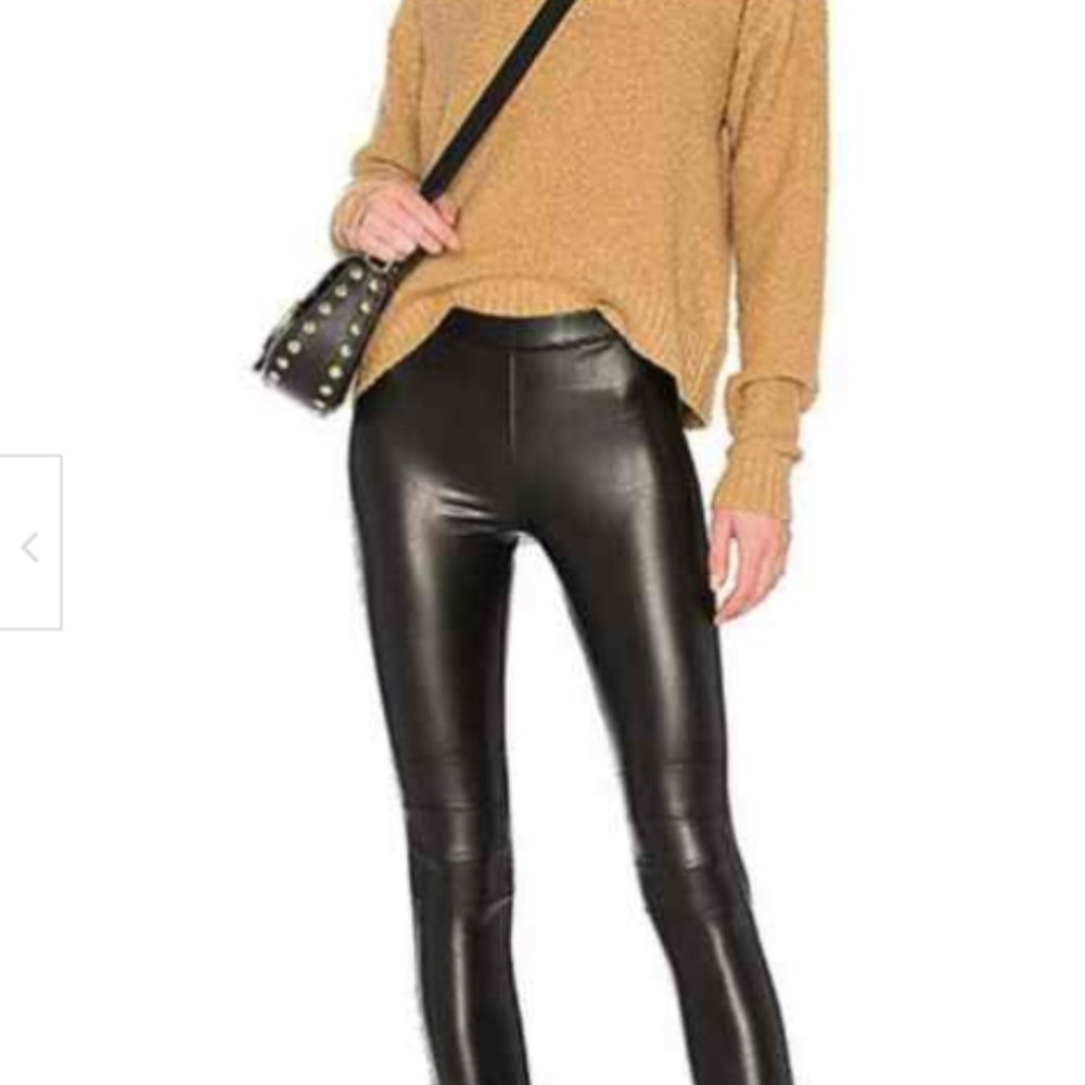 NWT Evereve David Lerner Women’s Faux Leather High Waisted Leggings Size…